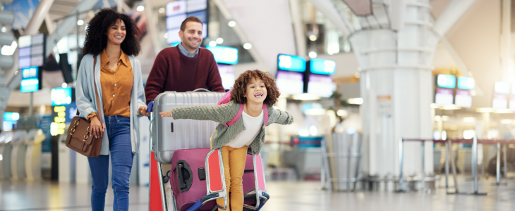 a family at an airport